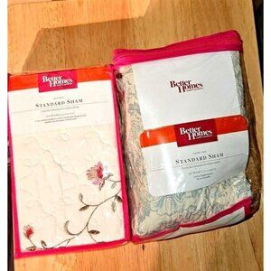 New 3 Lot: Better Homes & Gardens Standard Sham Embroidered Medallion & Garden V